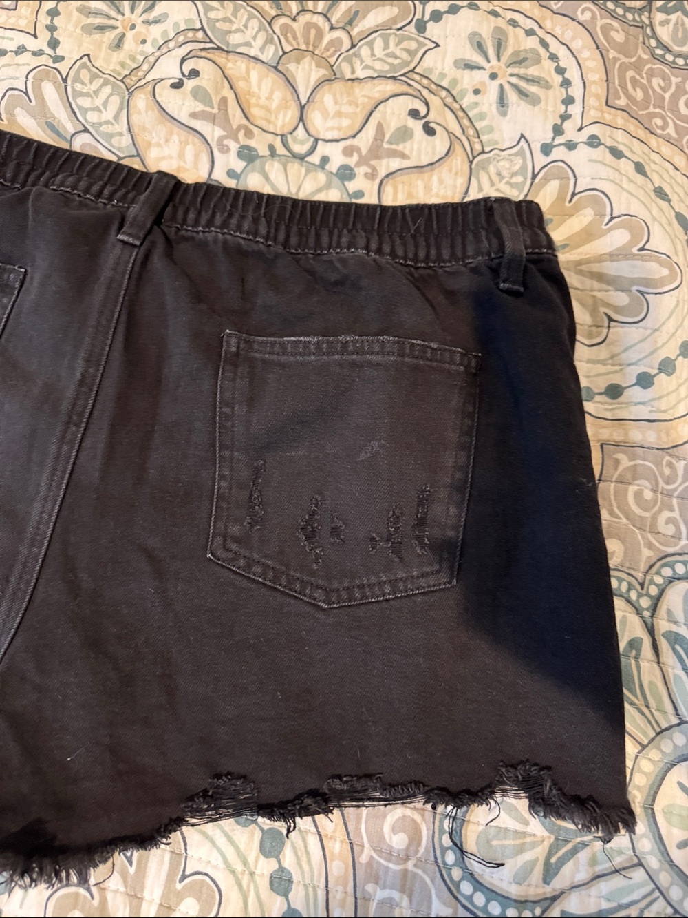 Aerie Black Distressed Women's Denim Shorts - Picture 5 of 7